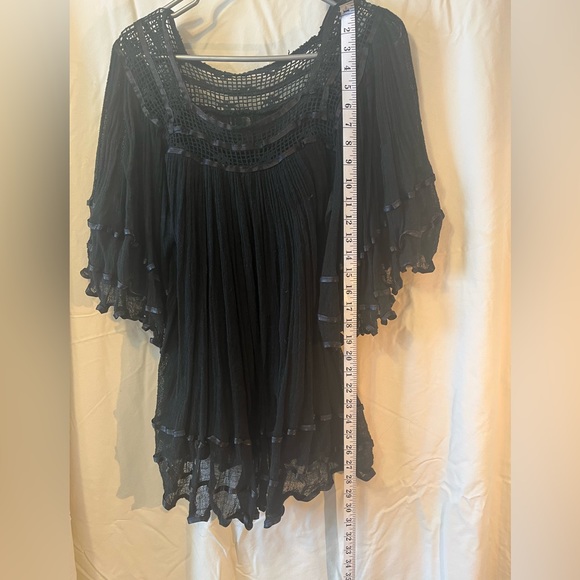 Black Chiffon long top - Picture 9 of 10